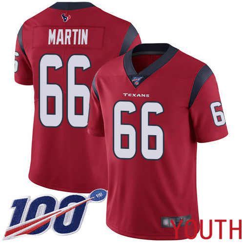 Houston Texans Limited Red Youth Nick Martin Alternate Jersey NFL Football 66 100th Season Vapor Untouchable
